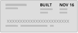 Example build plate showing BUILT NOV 16 — correct