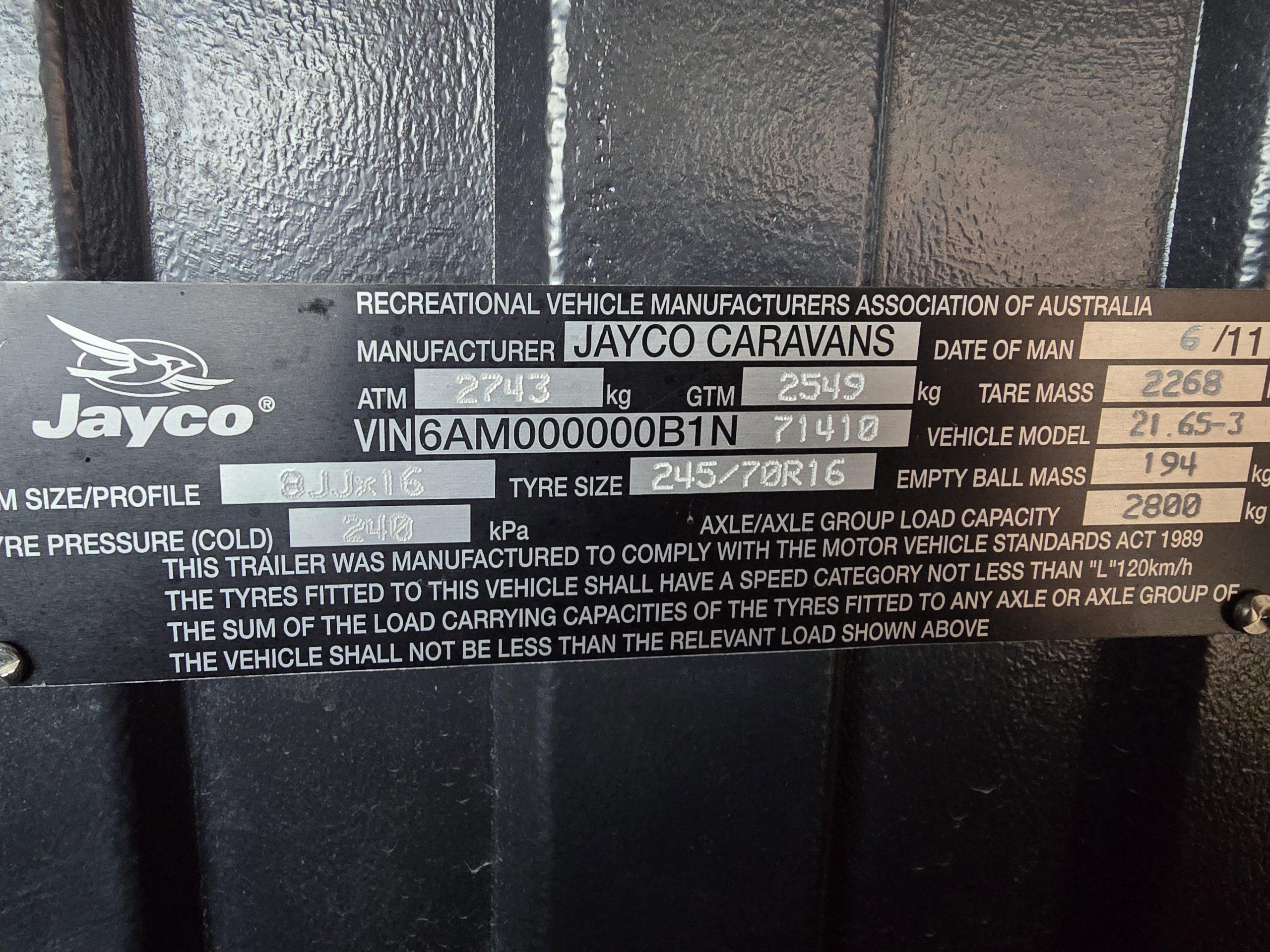 2011 Jayco Sterling Caravan Off Road