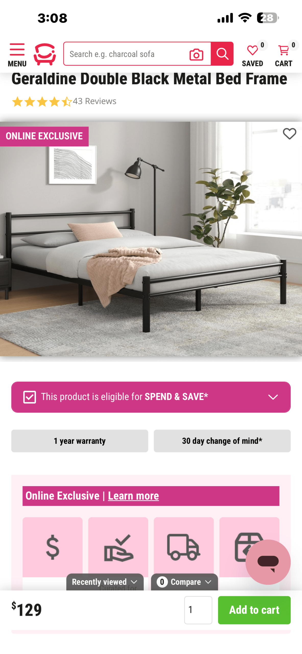 Cast Iron Double Bed Frame