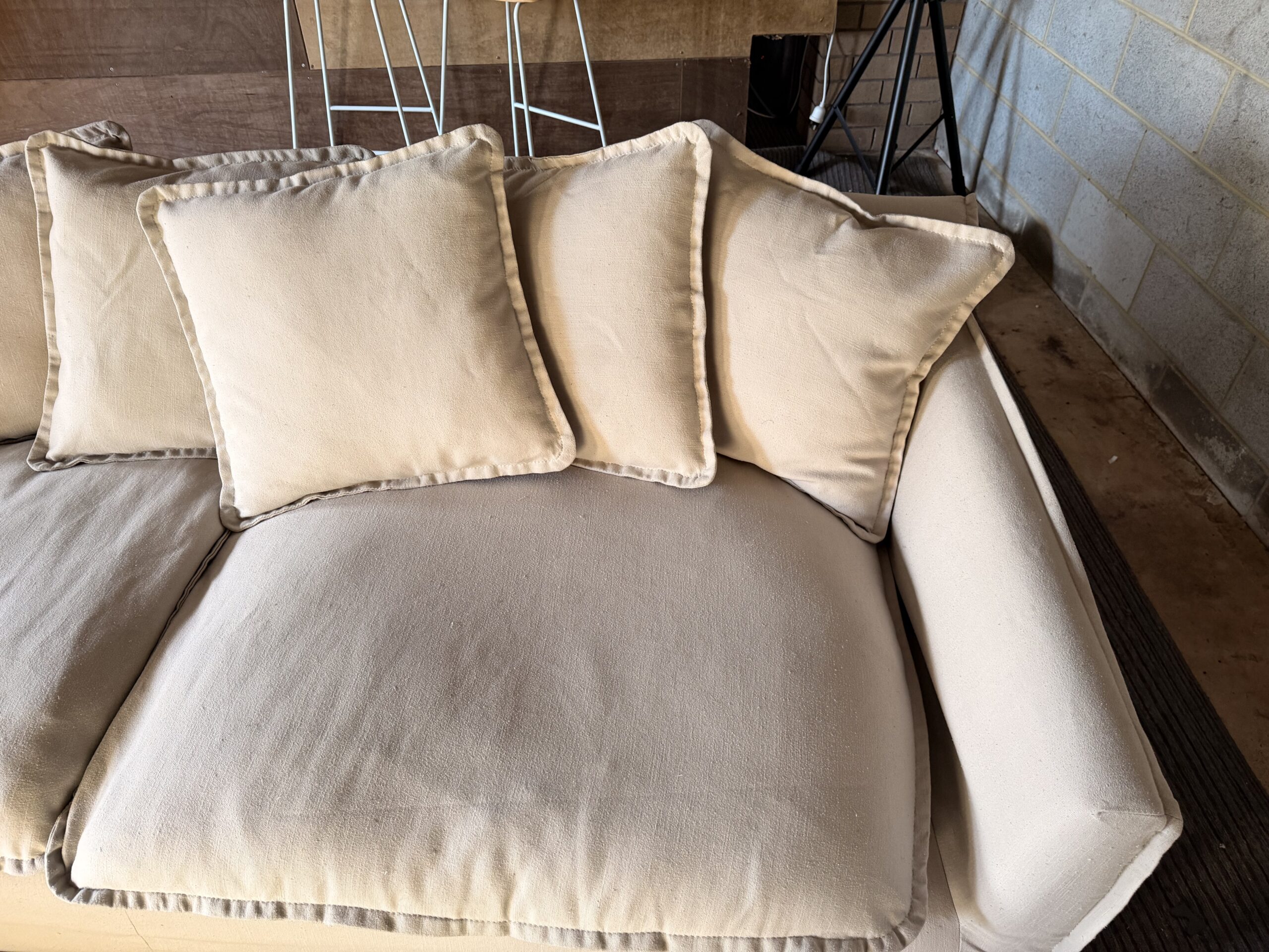Linen couch x2