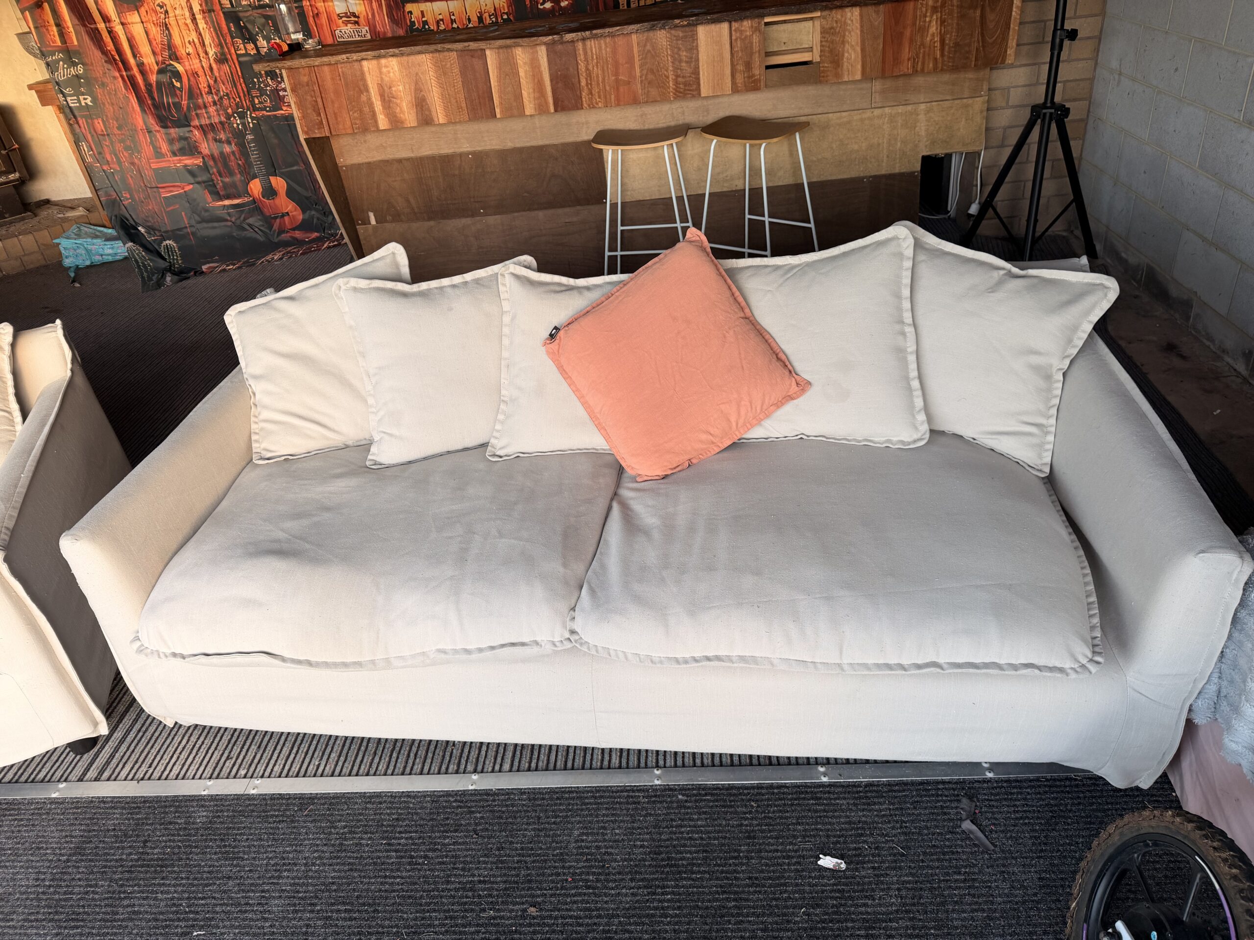 Linen couch x2