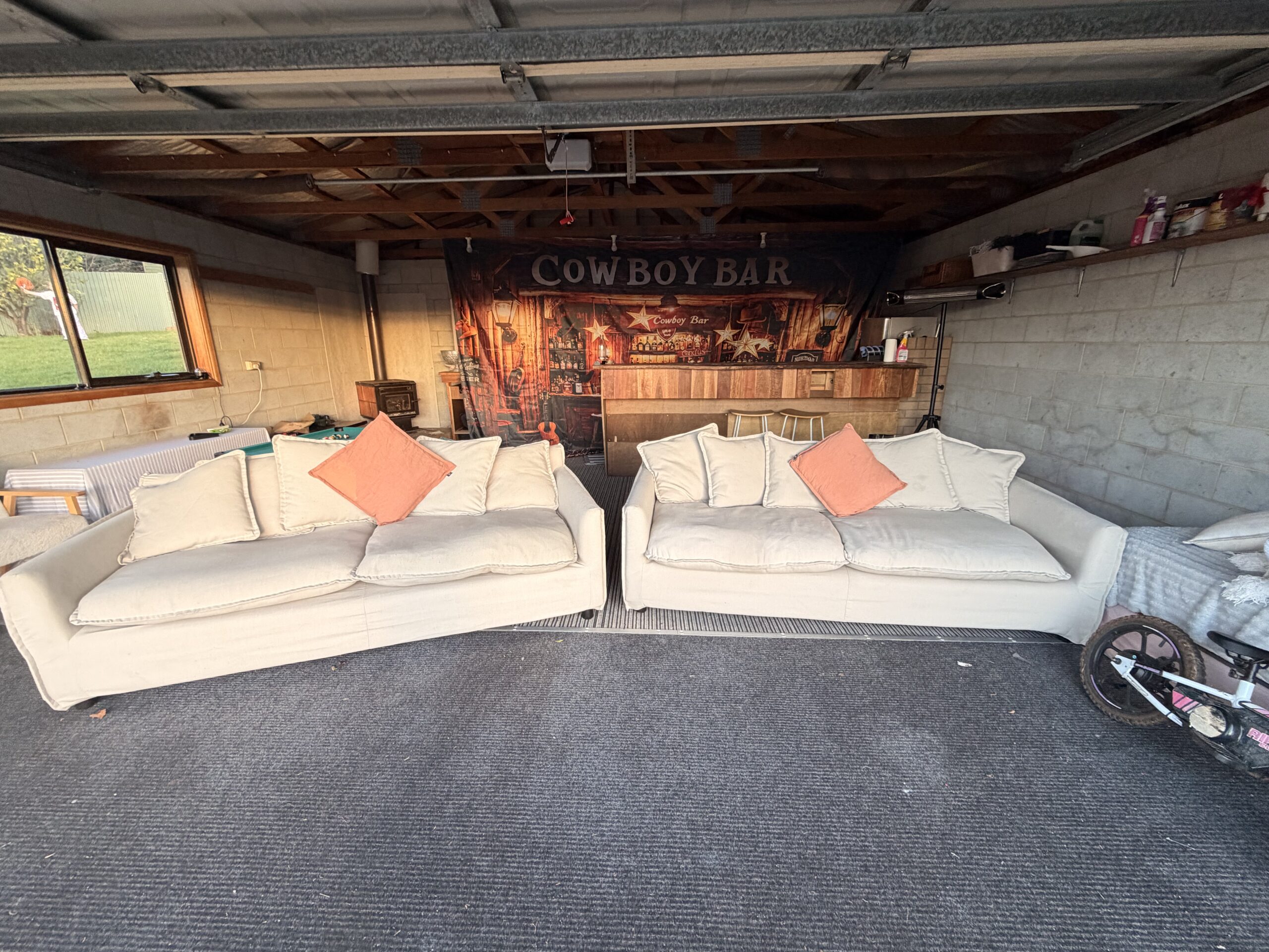 Linen couch x2