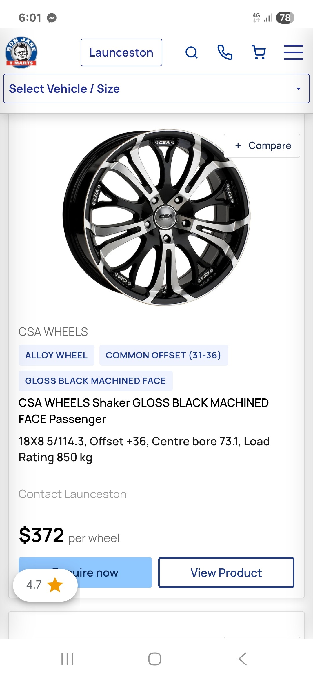 4 x Csa rims 18.8 inch 5/114.3 offset +36